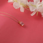 Radiant cut pink tourmaline necklace - EternityPieces