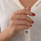 Oval cut pink tourmaline necklace - EternityPieces