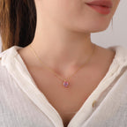 Oval cut pink tourmaline necklace - EternityPieces
