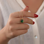 Oval cut emerald necklace- EternityPieces