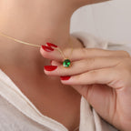 Oval cut emerald necklace- EternityPieces