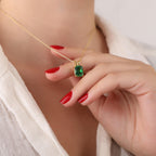 Radiant cut emerald necklace - EternityPieces