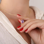 Radiant cut alexandrite necklace - EternityPieces