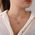 Radiant cut aquamarine necklace - EternityPieces