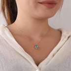 Oval cut blue topaz necklace - EternityPieces