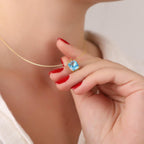 Radiant blue topaz necklace - EternityPieces