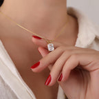 Radiant cut CZ necklace - EternityPieces