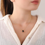Oval cut black onyx necklace - EternityPieces