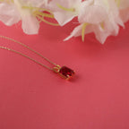Radiant cut red ruby necklace - EternityPieces