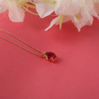 Oval cut red ruby necklace - EternityPieces