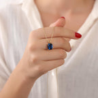Radiant cut sapphire necklace - EternityPieces