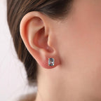 Radiant cut aquamarine stud earrings - EternityPieces