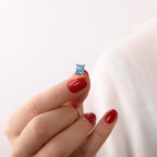 Radiant cut blue topaz stud earrings -EternityPieces