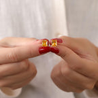 Radiant cut citrine stud earrings for women - EternityPieces
