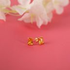 Radiant cut citrine stud earrings for women - EternityPieces