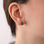 Oval cut emerald stud earrings - EternityPieces