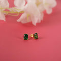 Radiant cut emerald stud earrings - EternityPieces