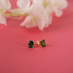 Radiant cut emerald stud earrings - EternityPieces