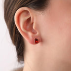 Radiant cut garnet earrings - EternityPieces