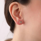 Oval cut morganite earrings studs - EternityPieces