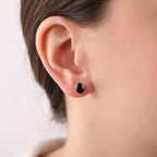Oval cut black onyx stud earrings - EternityPieces