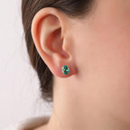 Oval cut Paraiba tourmaline stud earrings - EternityPieces