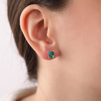 Radiant cut Paraiba stud earrings - EternityPieces