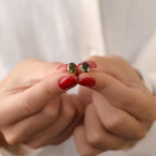Oval peridot stud earrings - EternityPieces