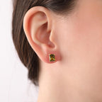 Radiant peridot earrings studs - EternityPieces
