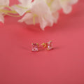 Radiant pink tourmaline earrings studs - EternityPieces