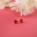 Radiant cut ruby stud earrings -EternityPieces