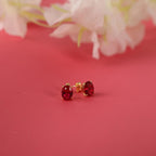 Oval cut ruby earrings studs - EternityPieces