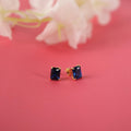 Radiant sapphire earrings studs - EternityPieces