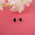 Radiant sapphire earrings studs - EternityPieces