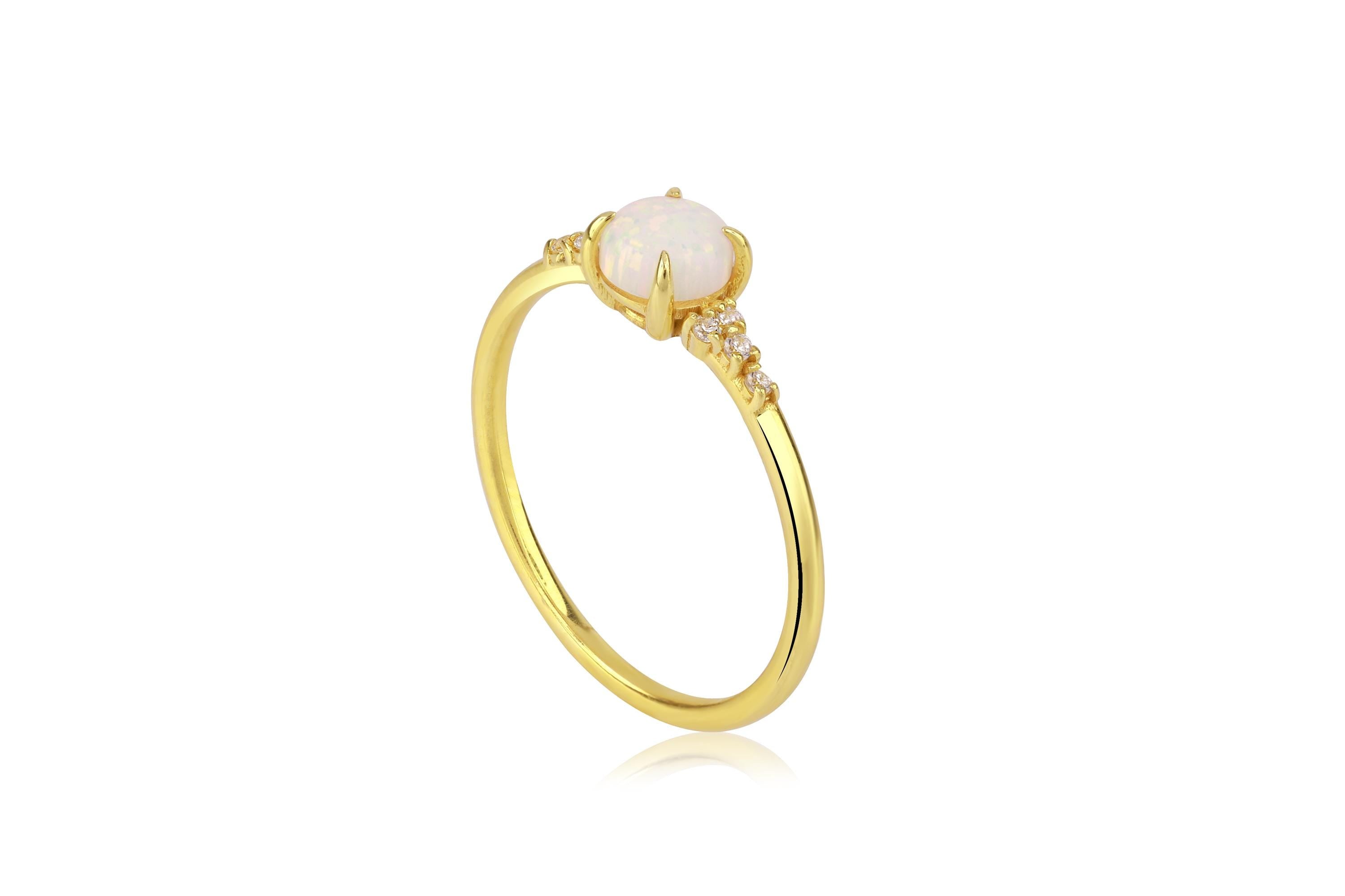 Dainty opal ring for birthday gift - EternityPieces