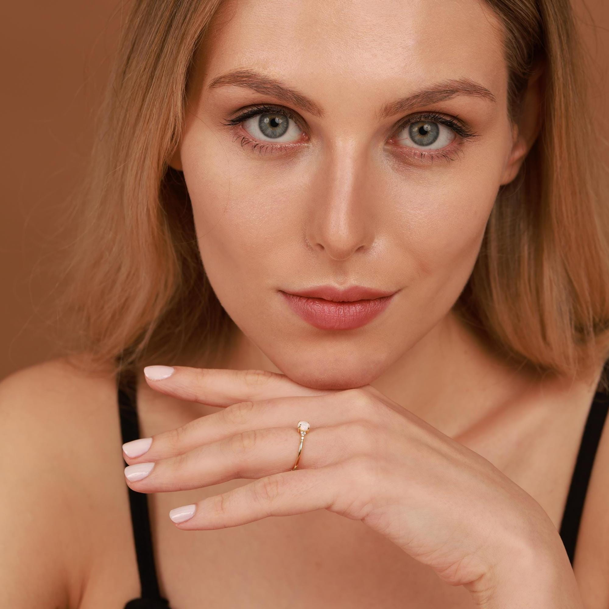 Dainty opal ring for birthday gift - EternityPieces
