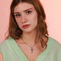 Sterling silver crucifix pendant in oxidized - EternityPieces
