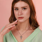 Unity cross necklace in oxidized - EternityPieces