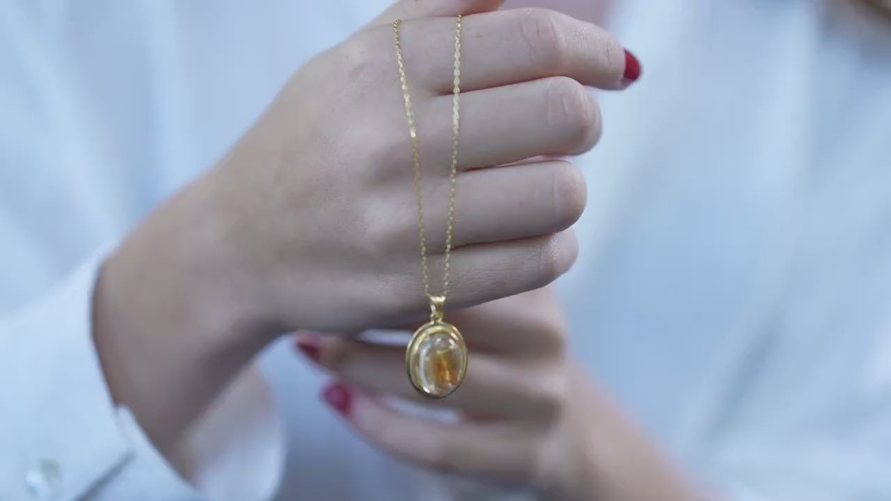 Baltic Amber Pendant Necklace: Sterling Silver or Gold Vermeil