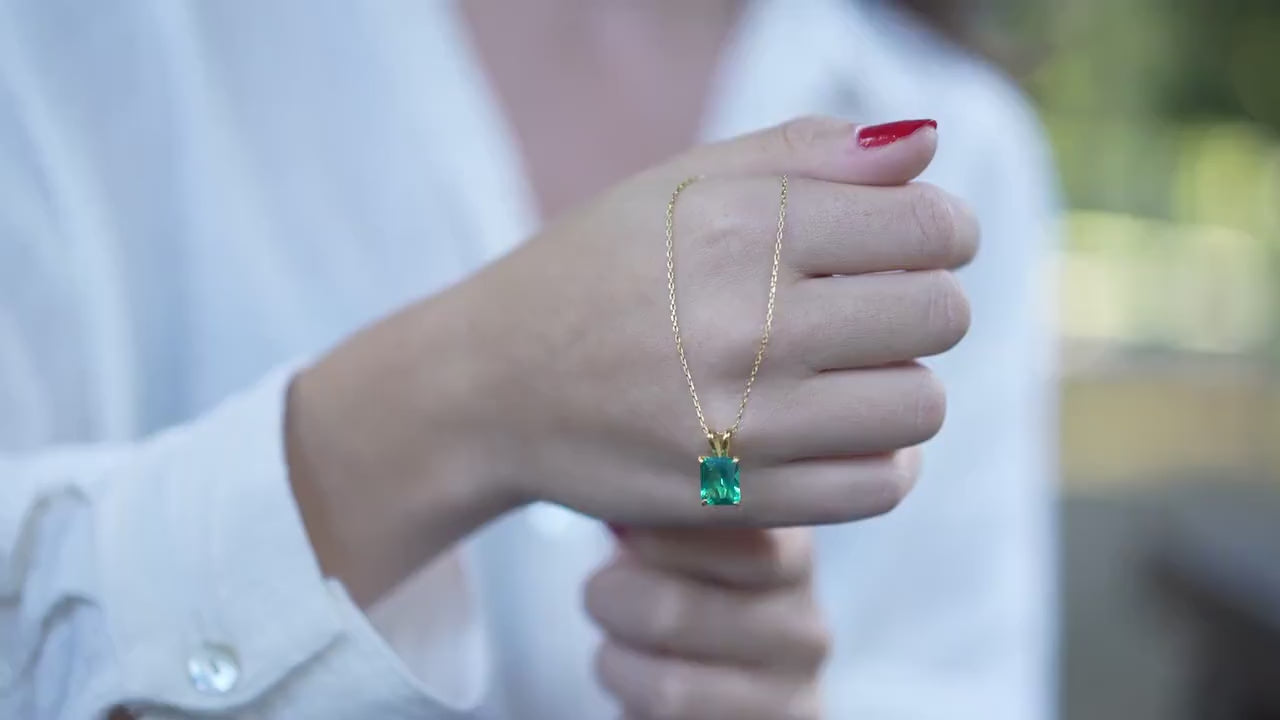 Radiant Cut Paraiba Tourmaline Necklace, Rose Gold Vermeil, Sterling Silver