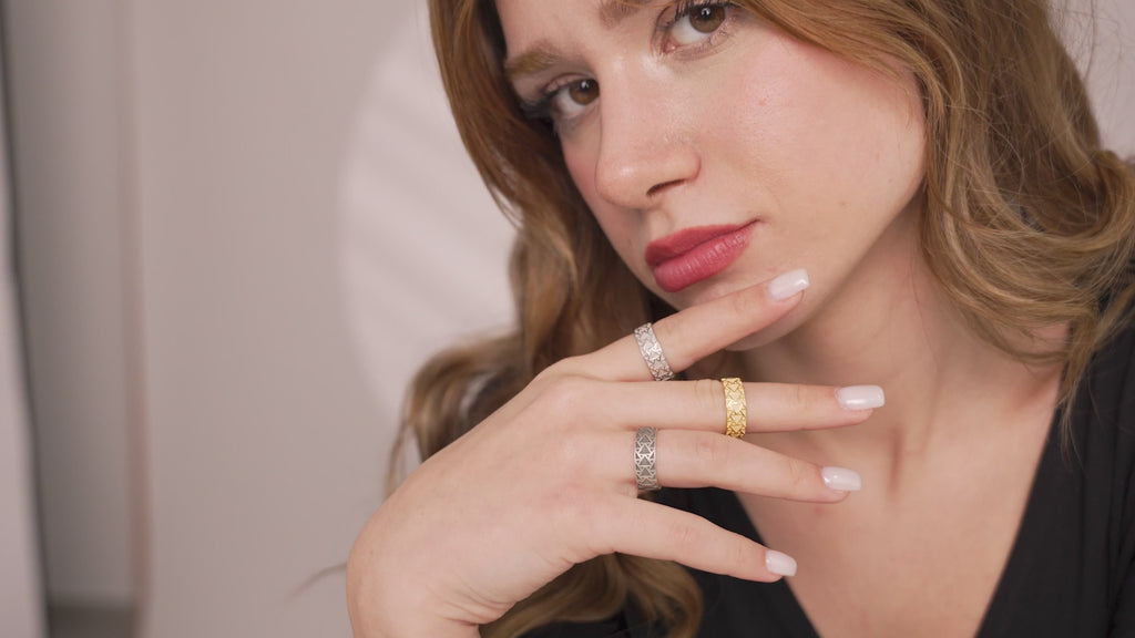 Triangle Sterling Silver Ring in Geometric Style