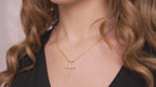 Nail Cross Pendant Necklace in Sterling Silver or Gold