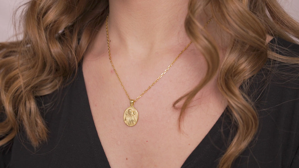 Good Shepherd Jesus Necklace in Silver or Gold