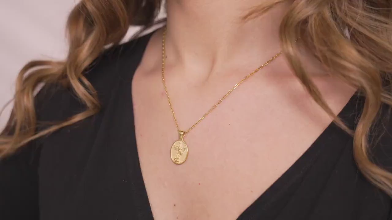 Archangel Michael Pendant Necklace, Gold Vermeil Christian Jewelry, Religious Gift