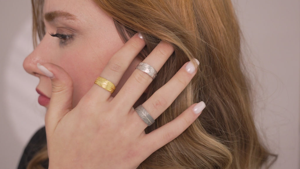 Sterling Silver Feather Wrap Ring in Gold Vermeil Finishes