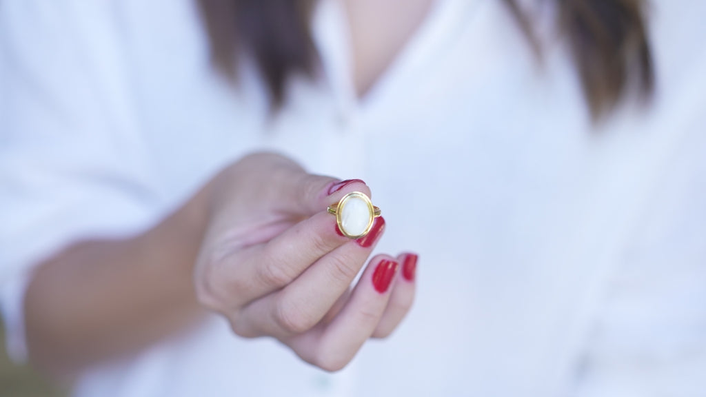 Dainty Pearl Ring in Gold Vermeil or 14K