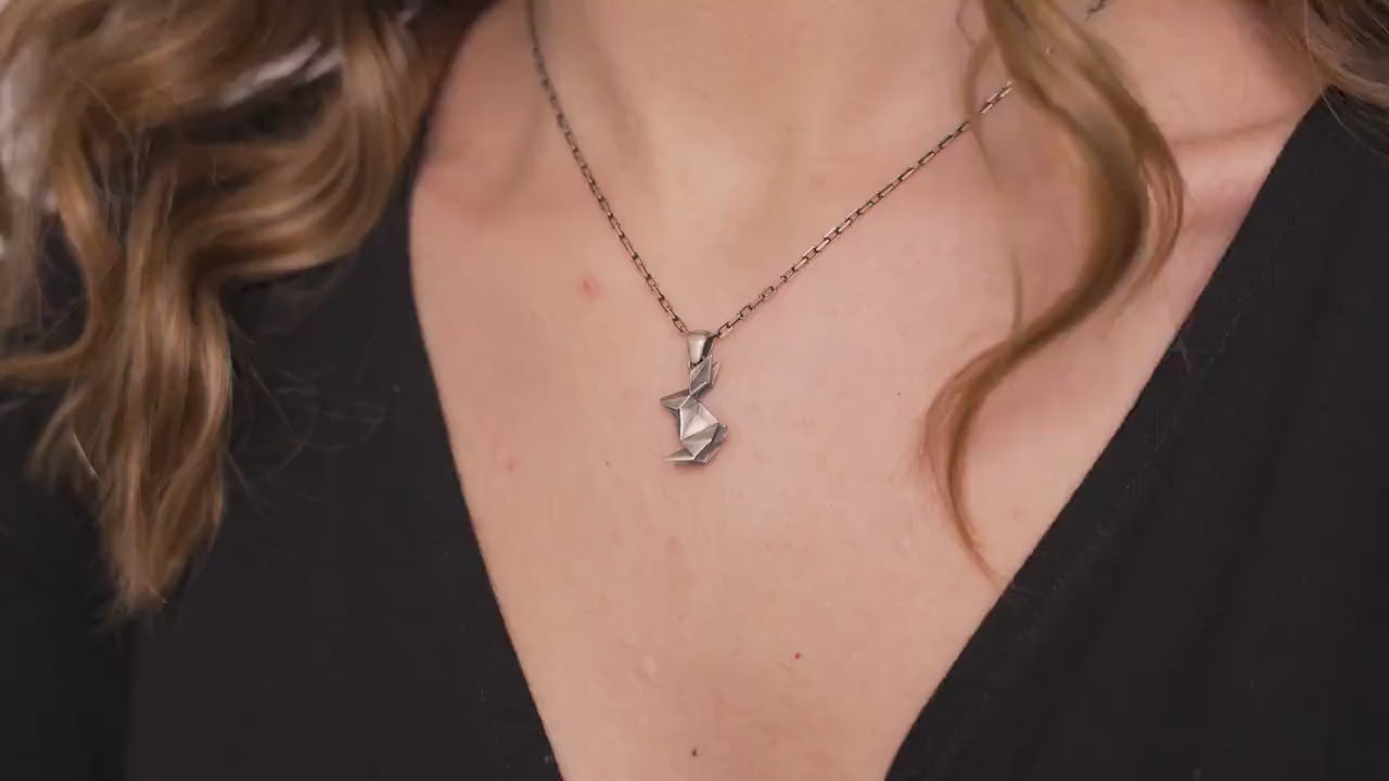 Gold Vermeil Sterling Silver Rabbit Necklace, Bunny Pendant