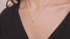 Crown of Thorns Jesus Cross Necklace in Silver or Gold