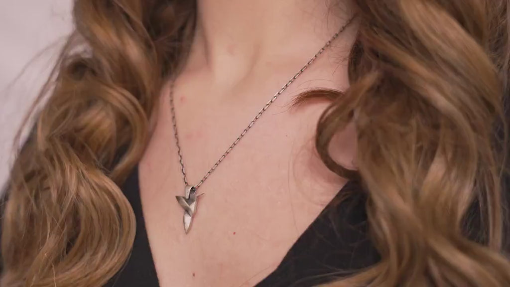 Sterling Silver Hummingbird Necklace, Gold Vermeil Dainty Bird Charm