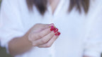 Round Cut Ruby Birthstone Ring in Gold Vermeil